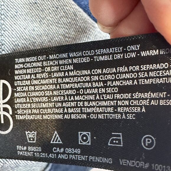 Gloria Vanderbilt X Siriano Collab Denim Blazer Patchwork Jean Jacket Blue Sz 18 - Picture 11 of 12